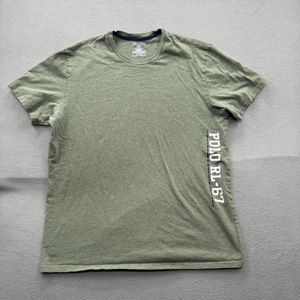 Polo Ralph Lauren Shirt Mens Large Green POLO RL-67 Logo Graphic Tee Tagless